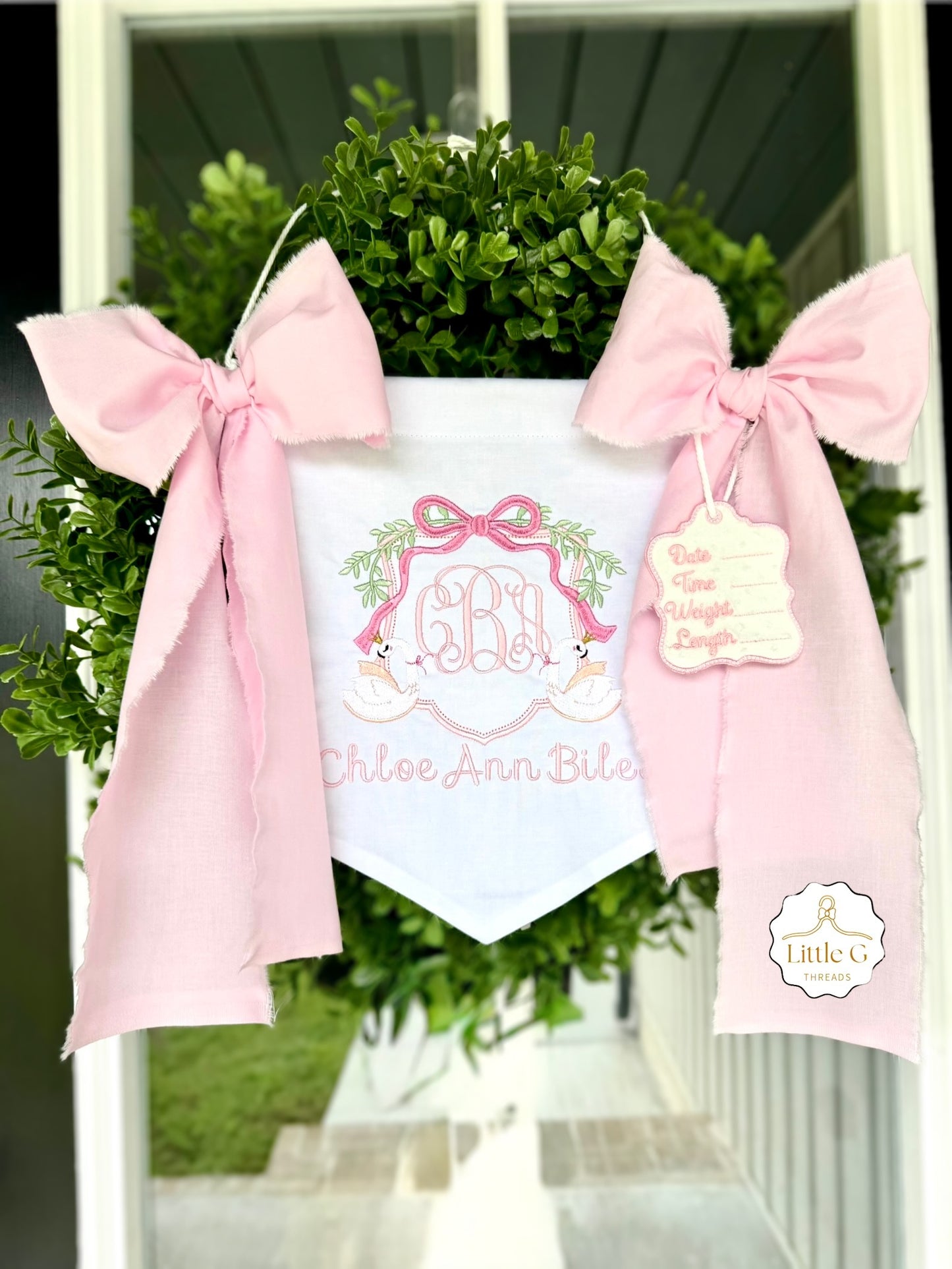 Birth Announcement Banner (Swans)