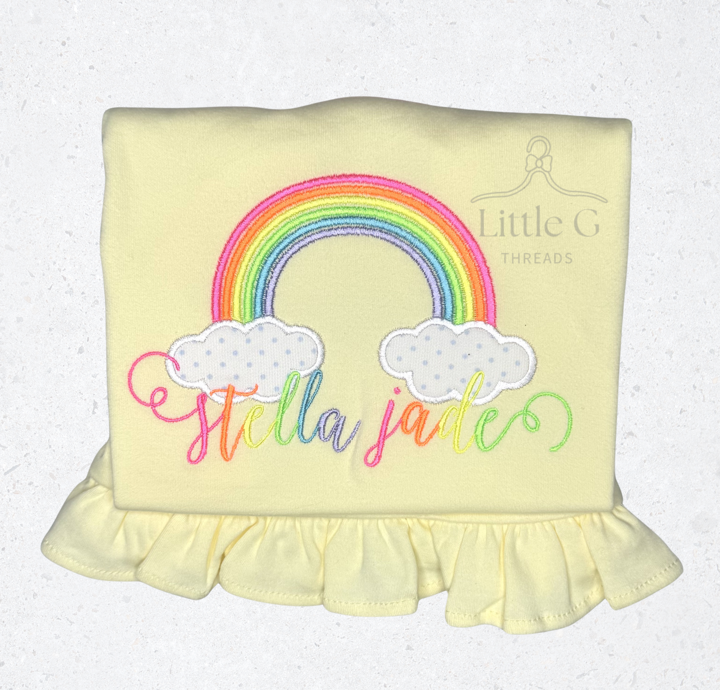 Rainbow with Clouds Ruffle Tee