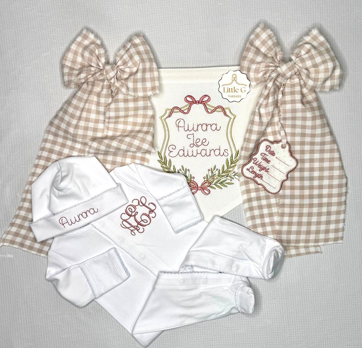 Birth Announcement Banner(Gold/Sage/Pink)