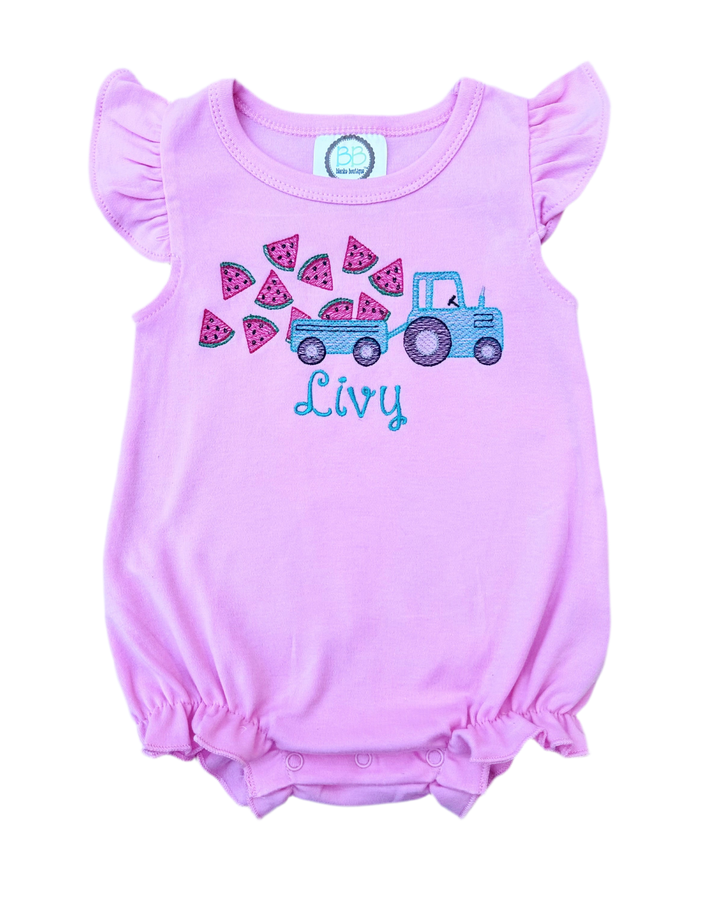 Watermelon Tractor Flutter Sleeve Bubble