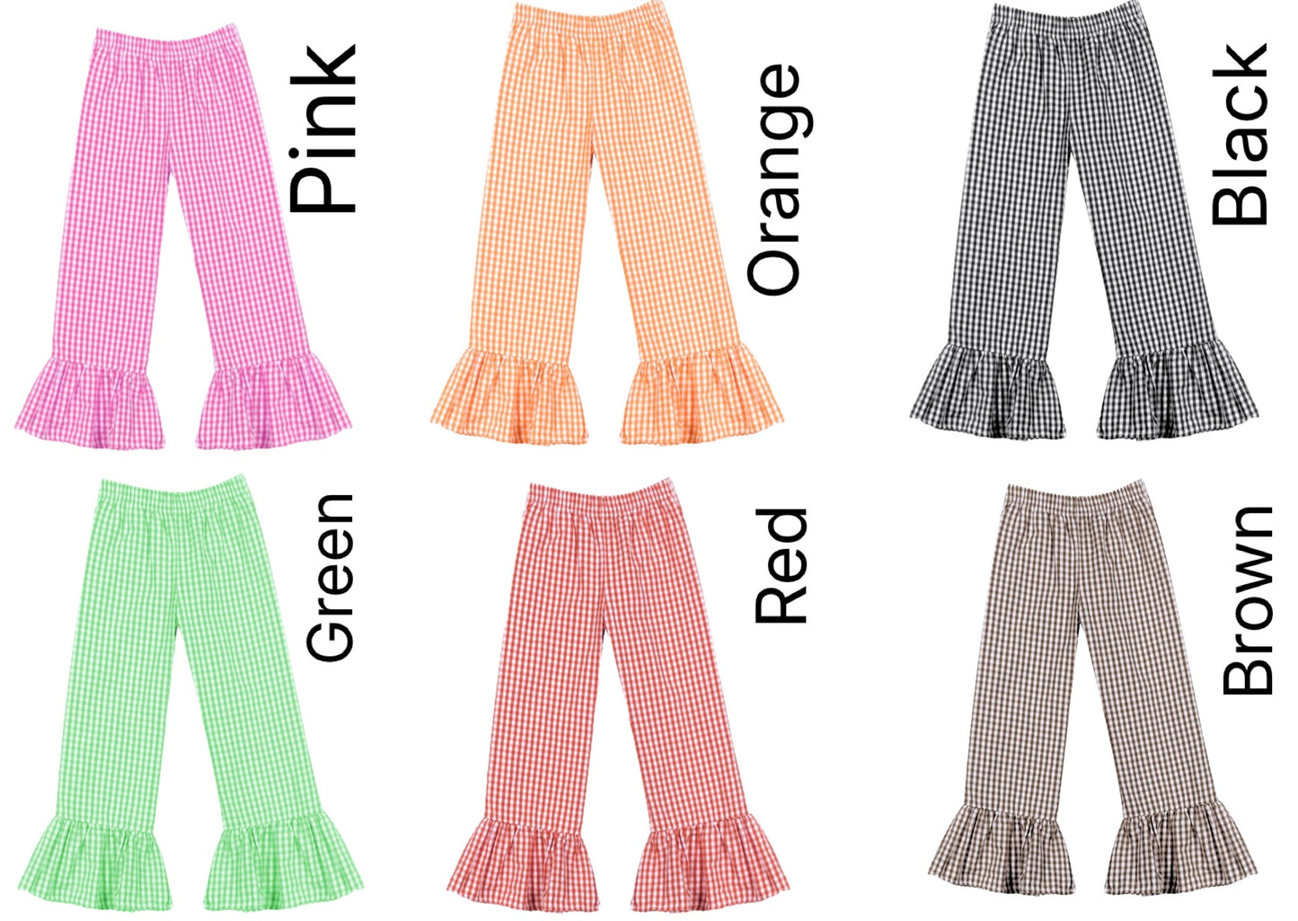 Bee-Day Gingham Ruffle Pant Set