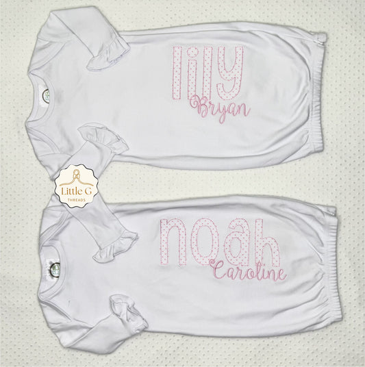 Appliqué Ruffle Gown(Cupcake font)