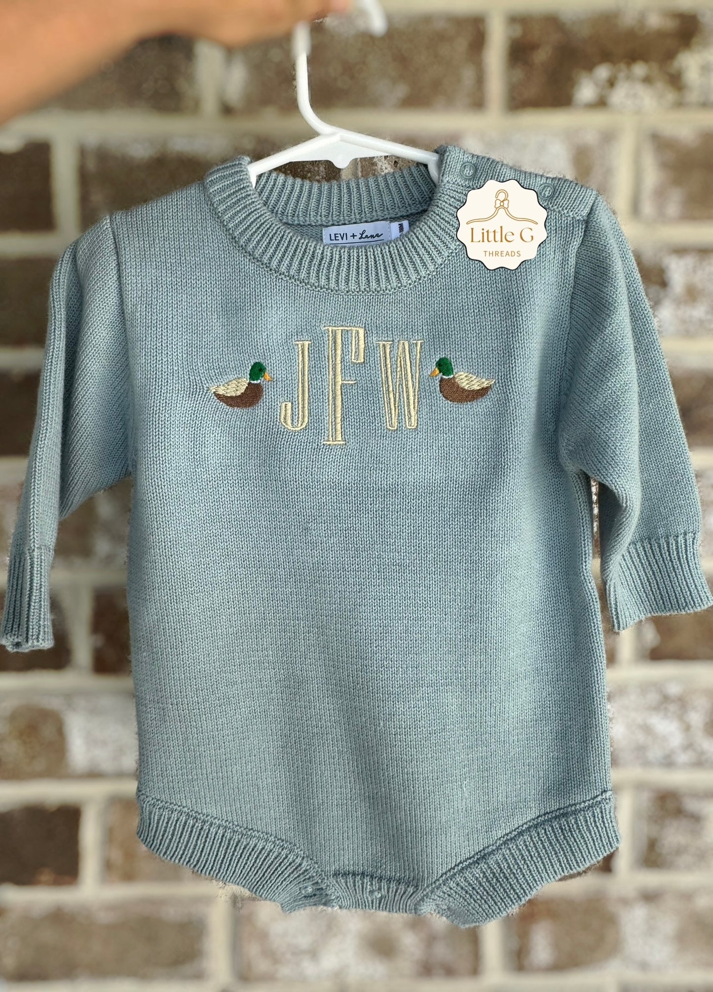 Long Sleeve Knit Romper(Ducks)
