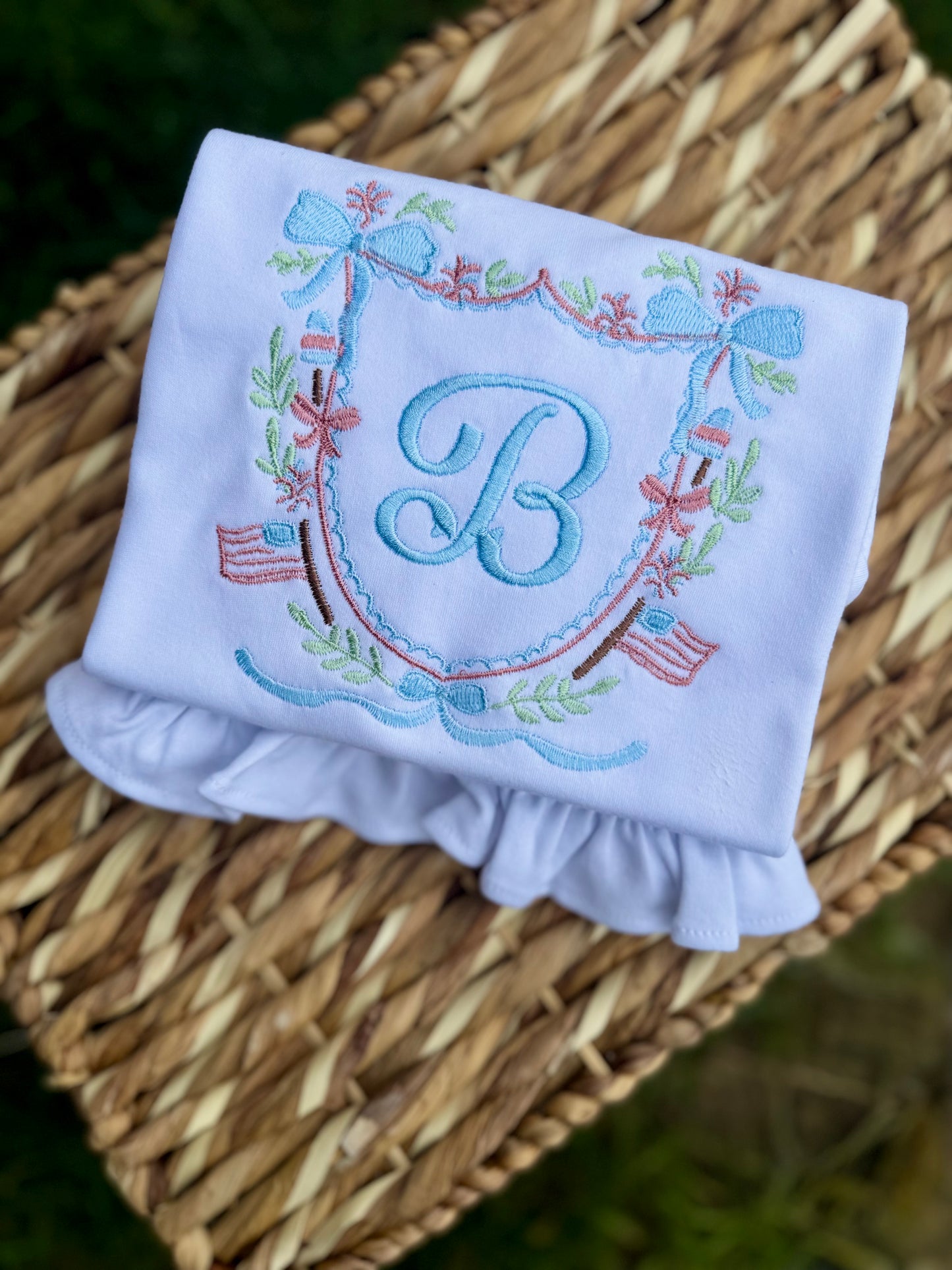 Patriotic Crest Ruffle Shirt