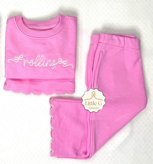 Scalloped Lounge Set Pink