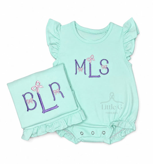 Bow monogram  Flutter Bubble