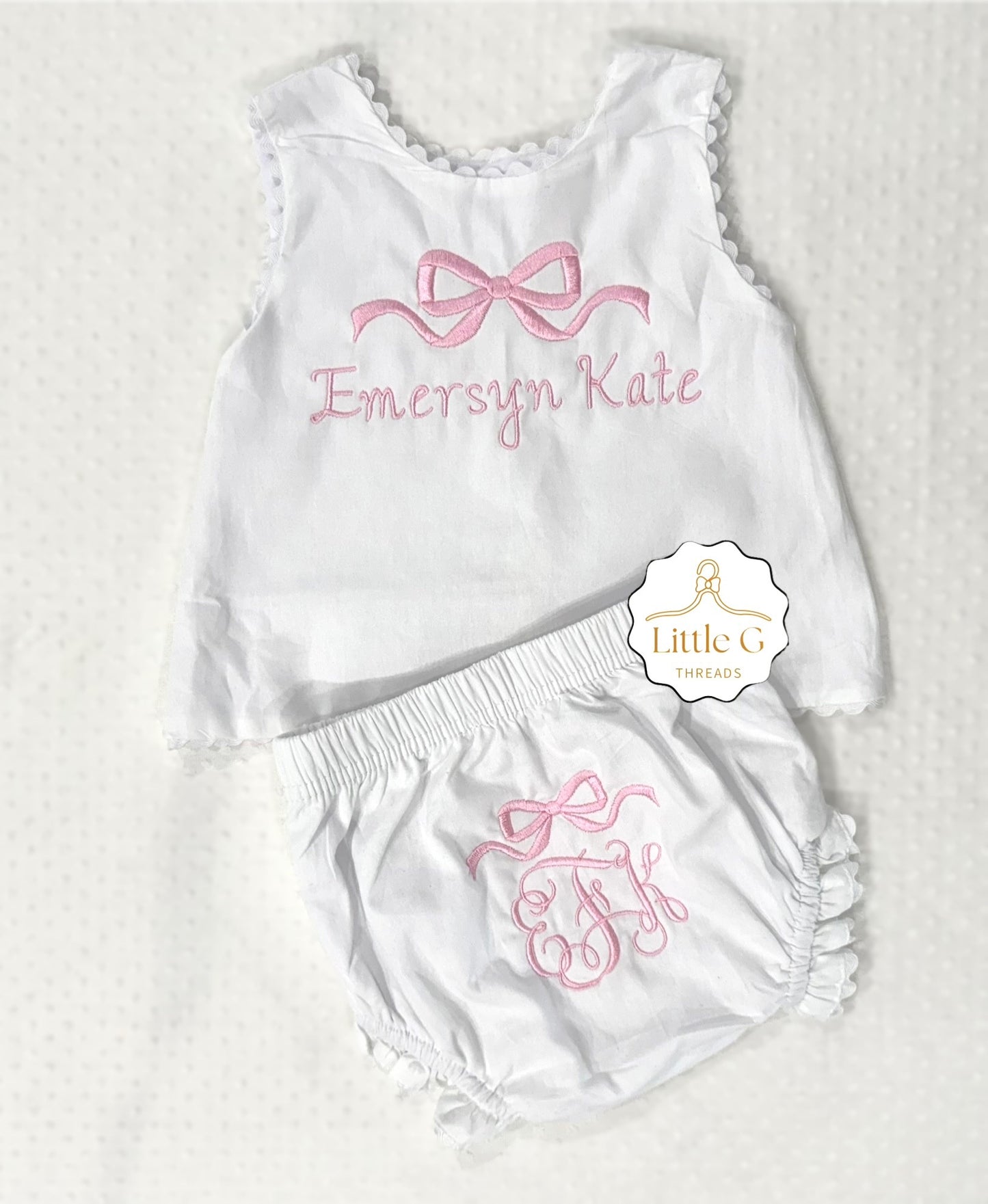 Simple Bow Swing Back Diaper Set