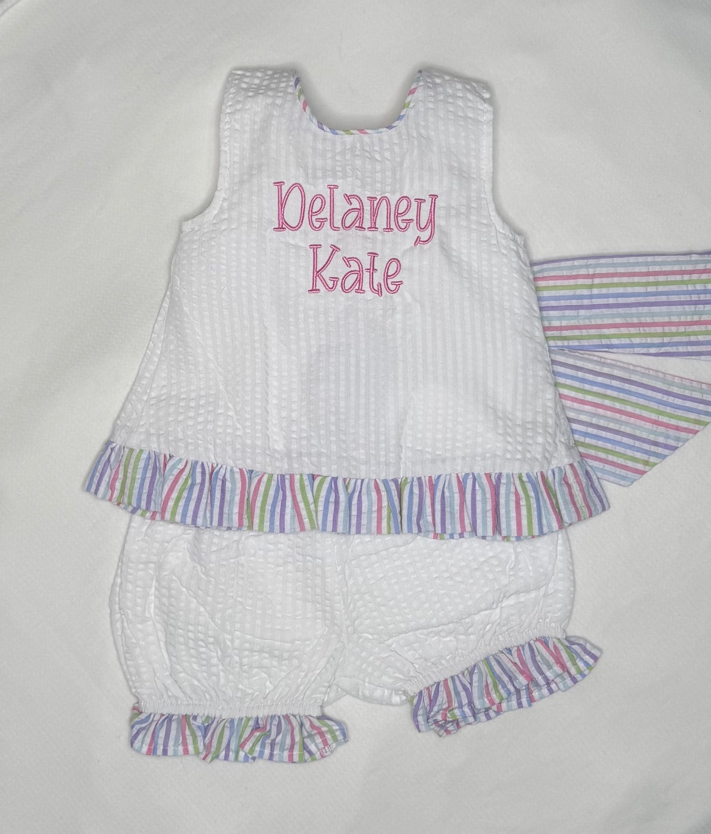Seersucker Swing Back Set (Rainbow)