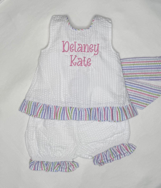 Seersucker Swing Back Set (Rainbow)