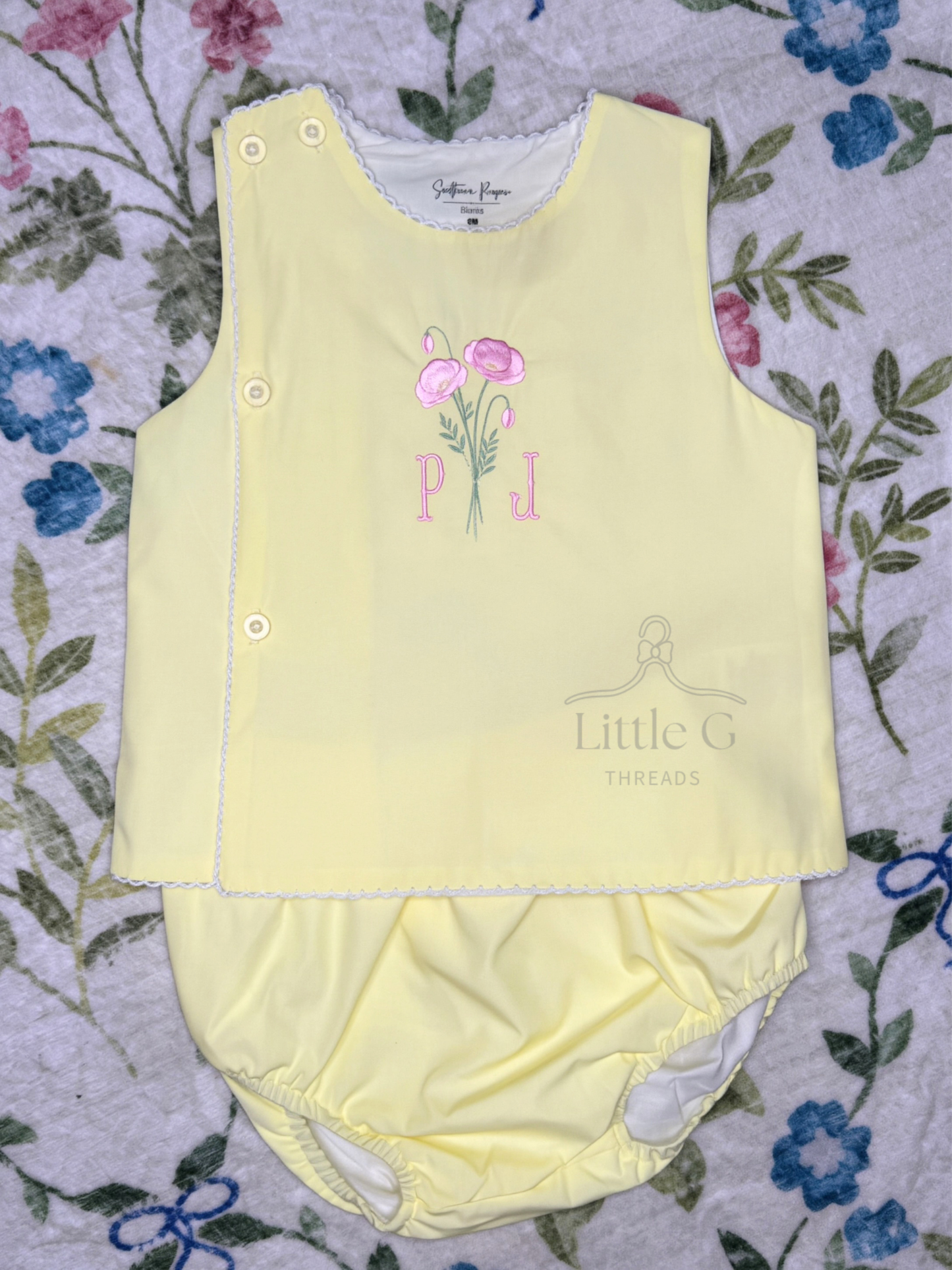 Picot Trim Diaper Set