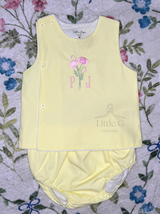Picot Trim Diaper Set