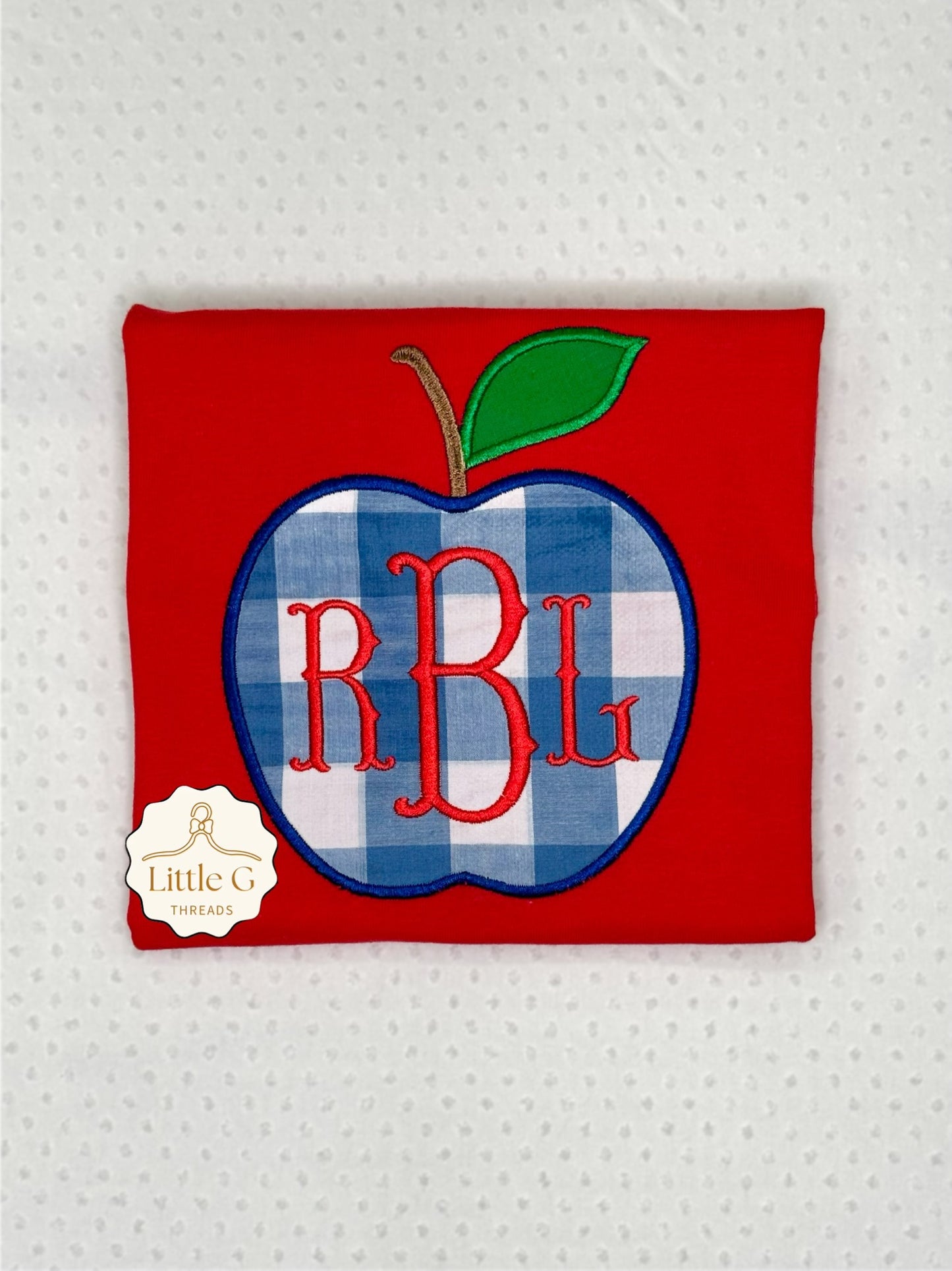 Appliqué Gingham Apple Tee
