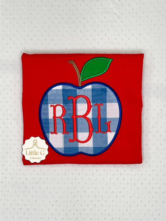 Appliqué Gingham Apple Tee