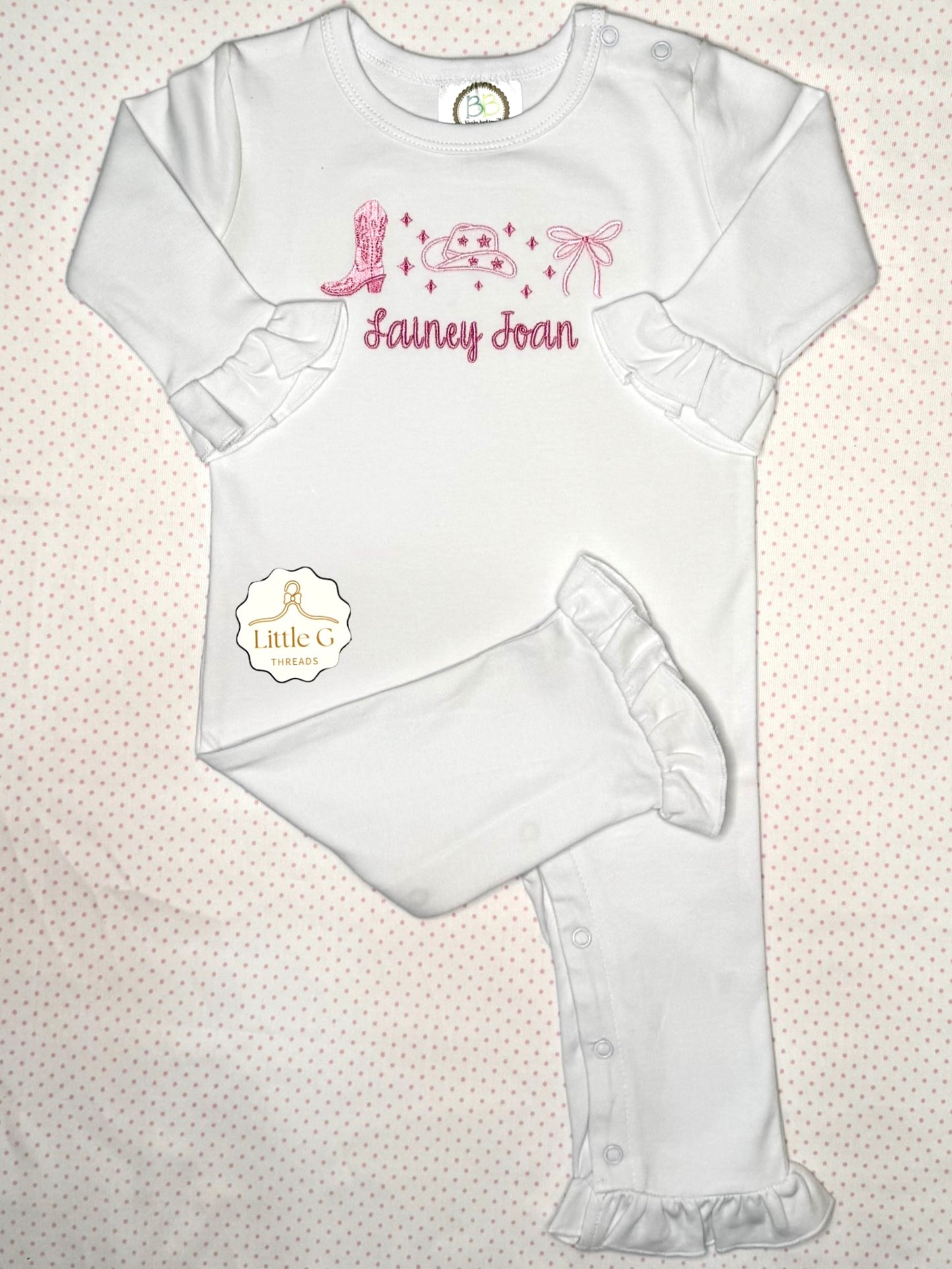 Cowboy Barbie LS Ruffle Romper