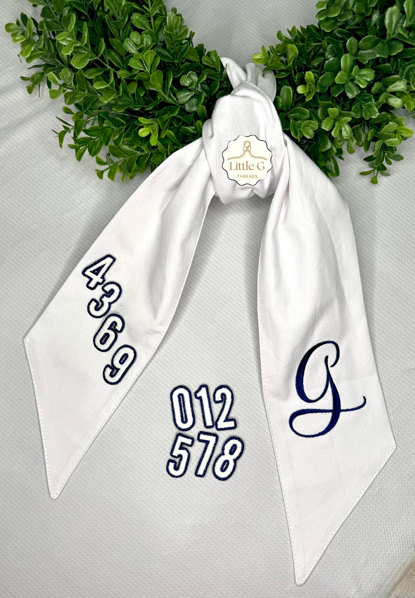 Initial with Velcro Numbers Wreath Sash