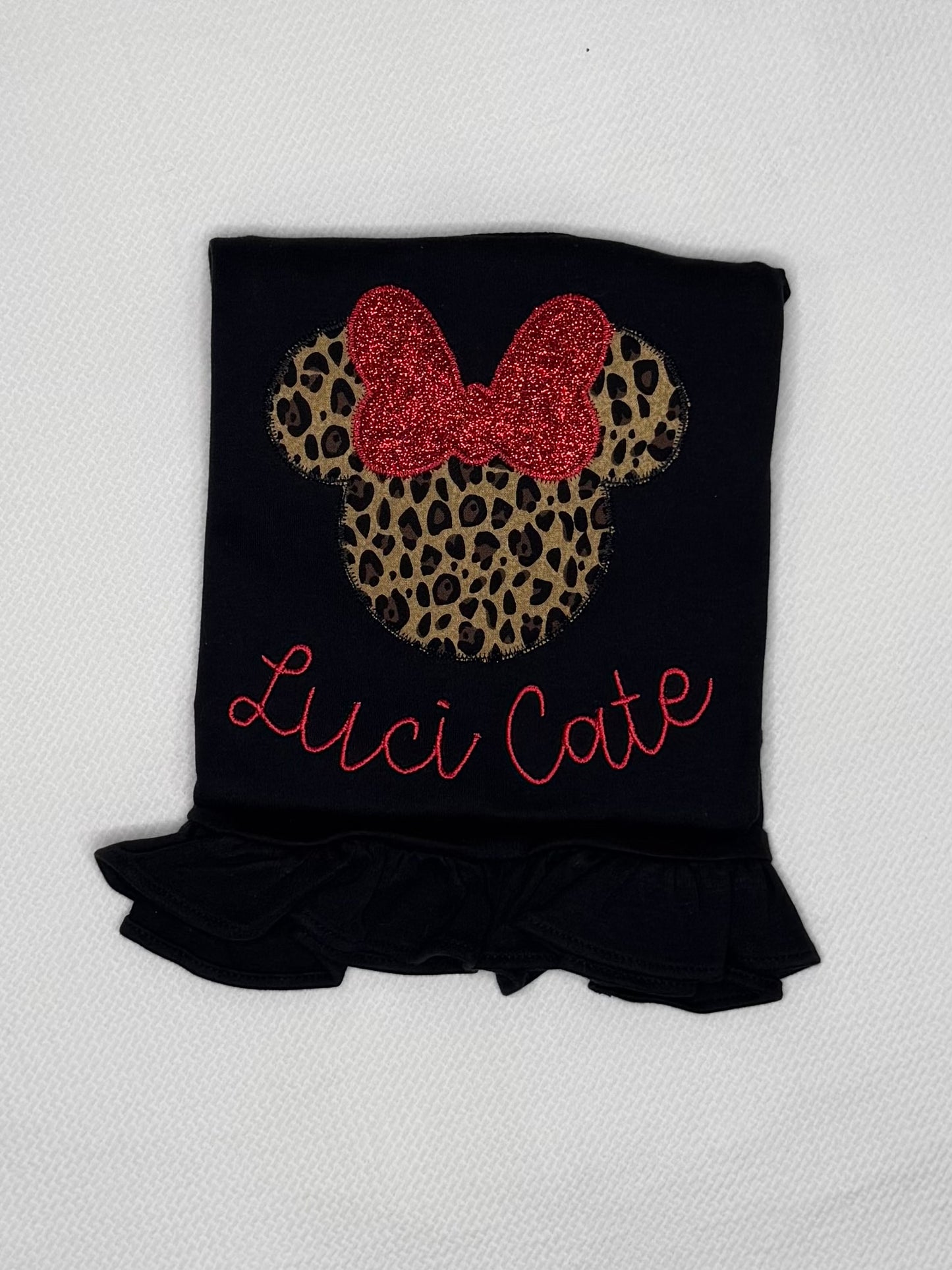 Leopard Minnie Head Tee