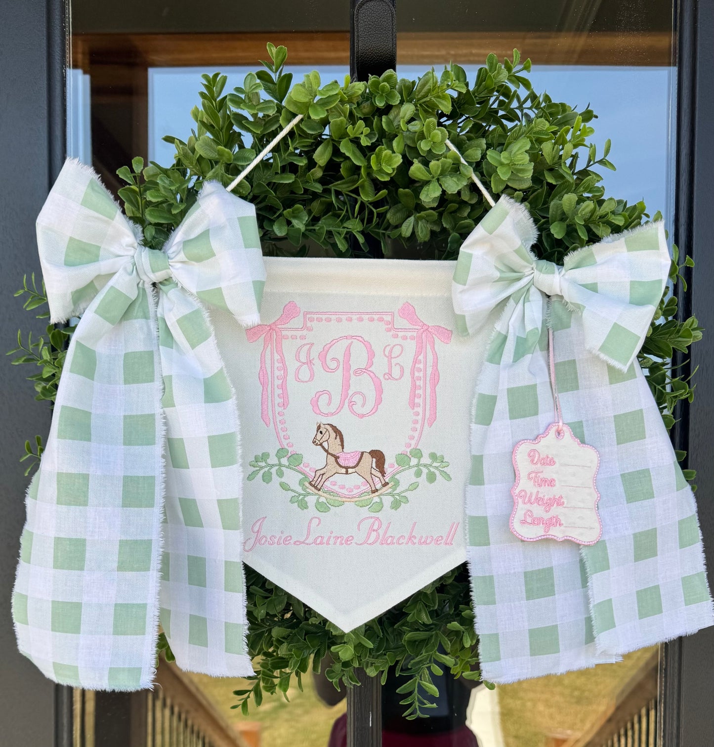 Birth Announcement Banner(rocking horse )