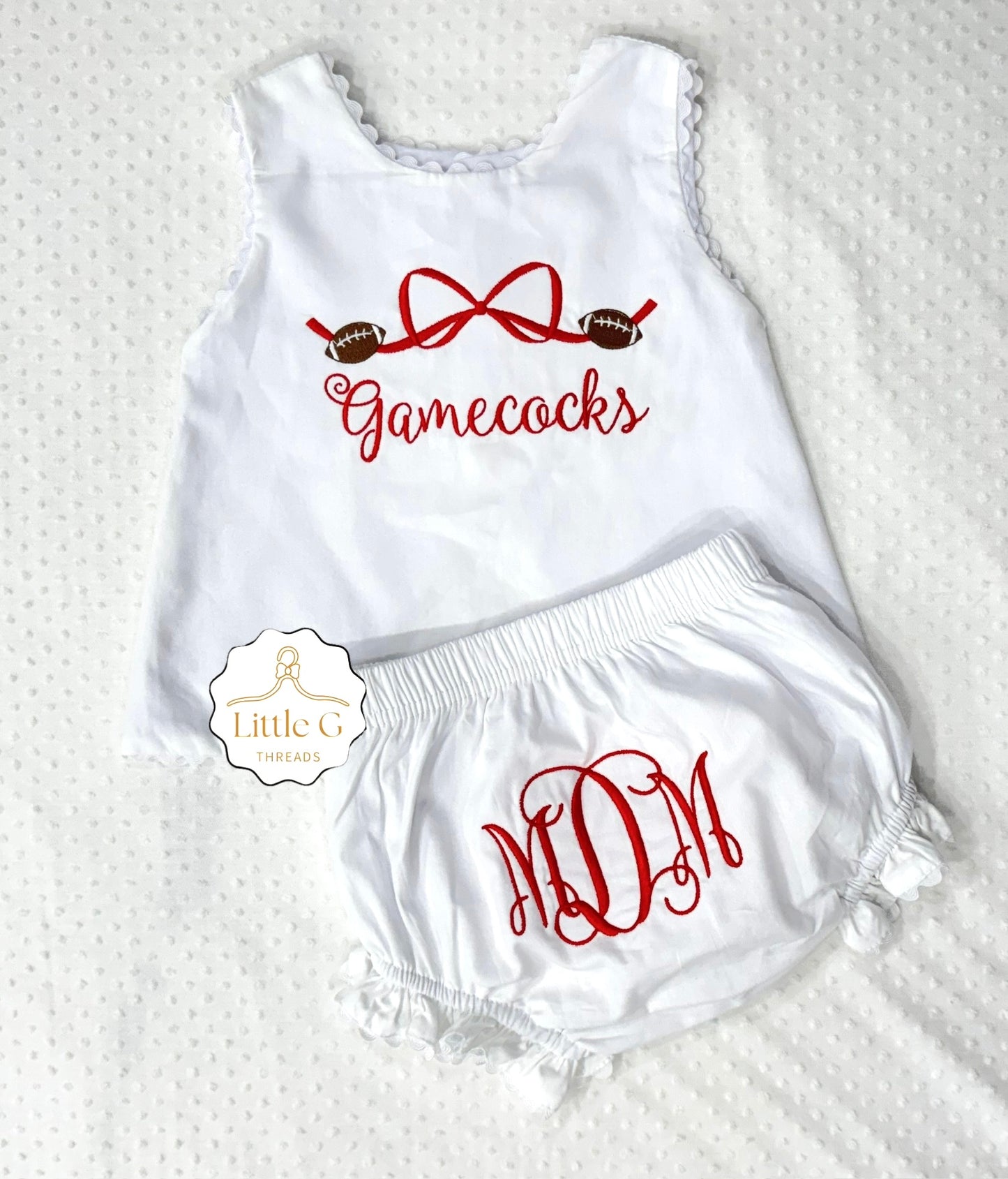 Gamecocks Football Bow Swing Back Diaper Set