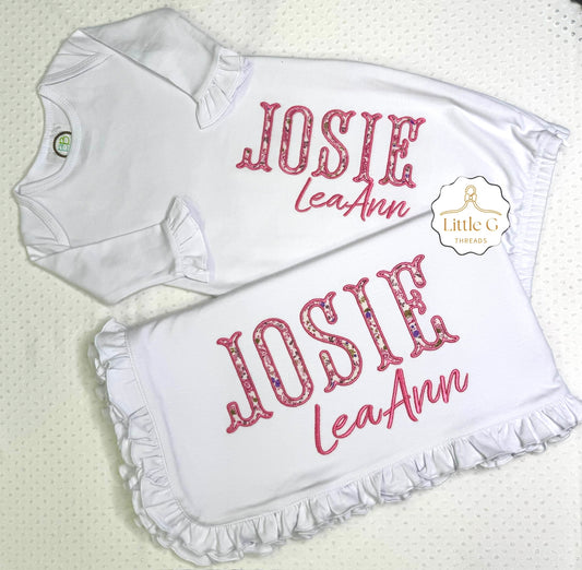 Appliqué Ruffle Gown(fishtail font)