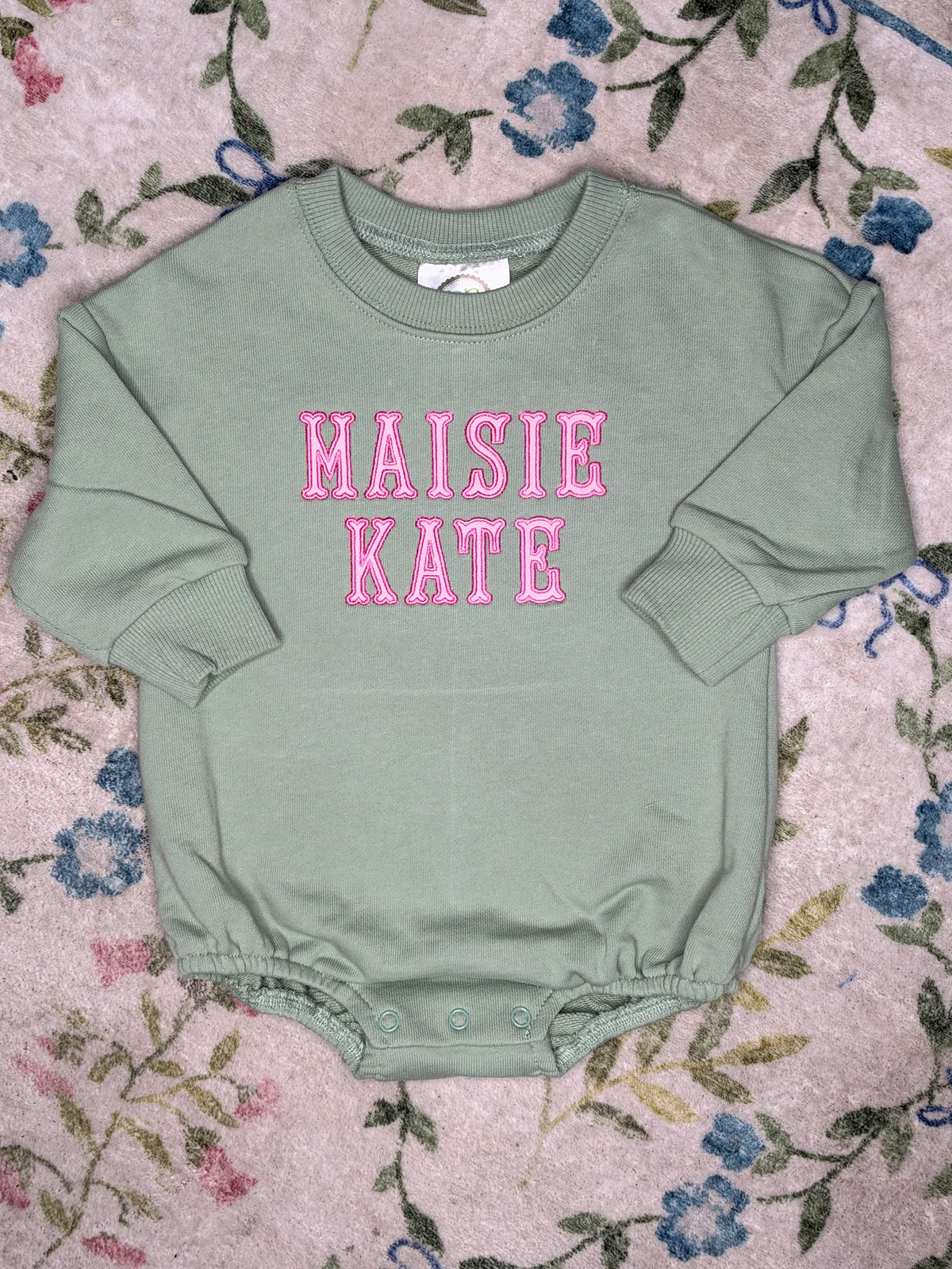 Fishtail Name Appliqué Sweatshirt bubble (green/pink)