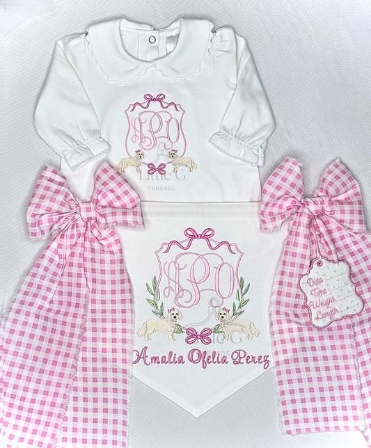 Birth Announcement Banner(Goldendoodles Girl)