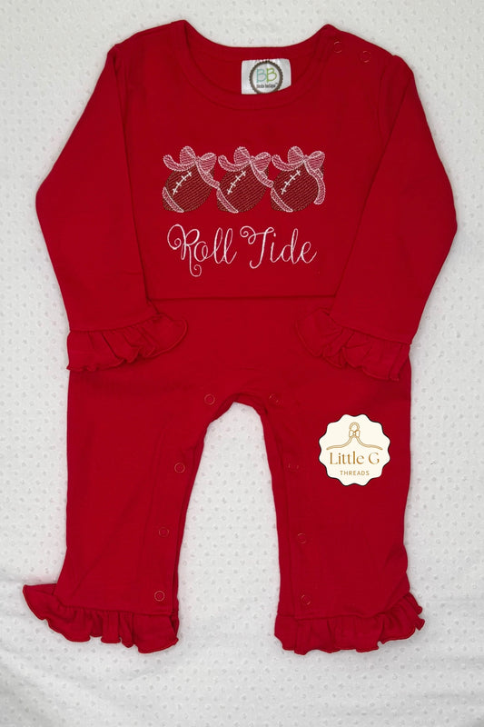 Roll Tide LS Ruffle Romper