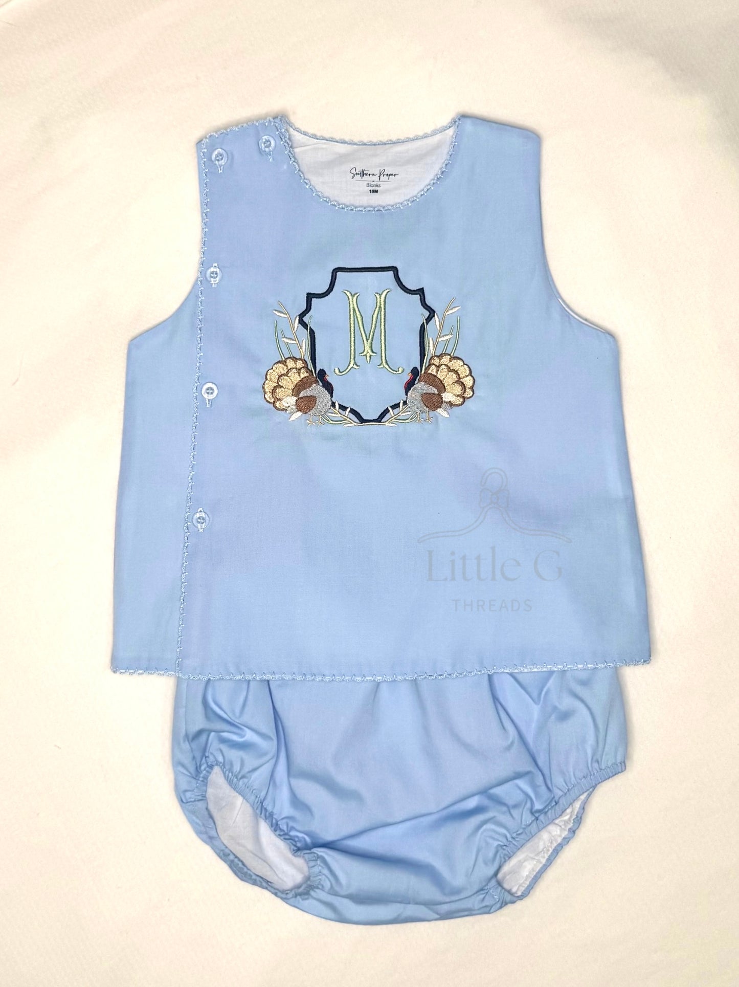 Picot Trim Diaper Set