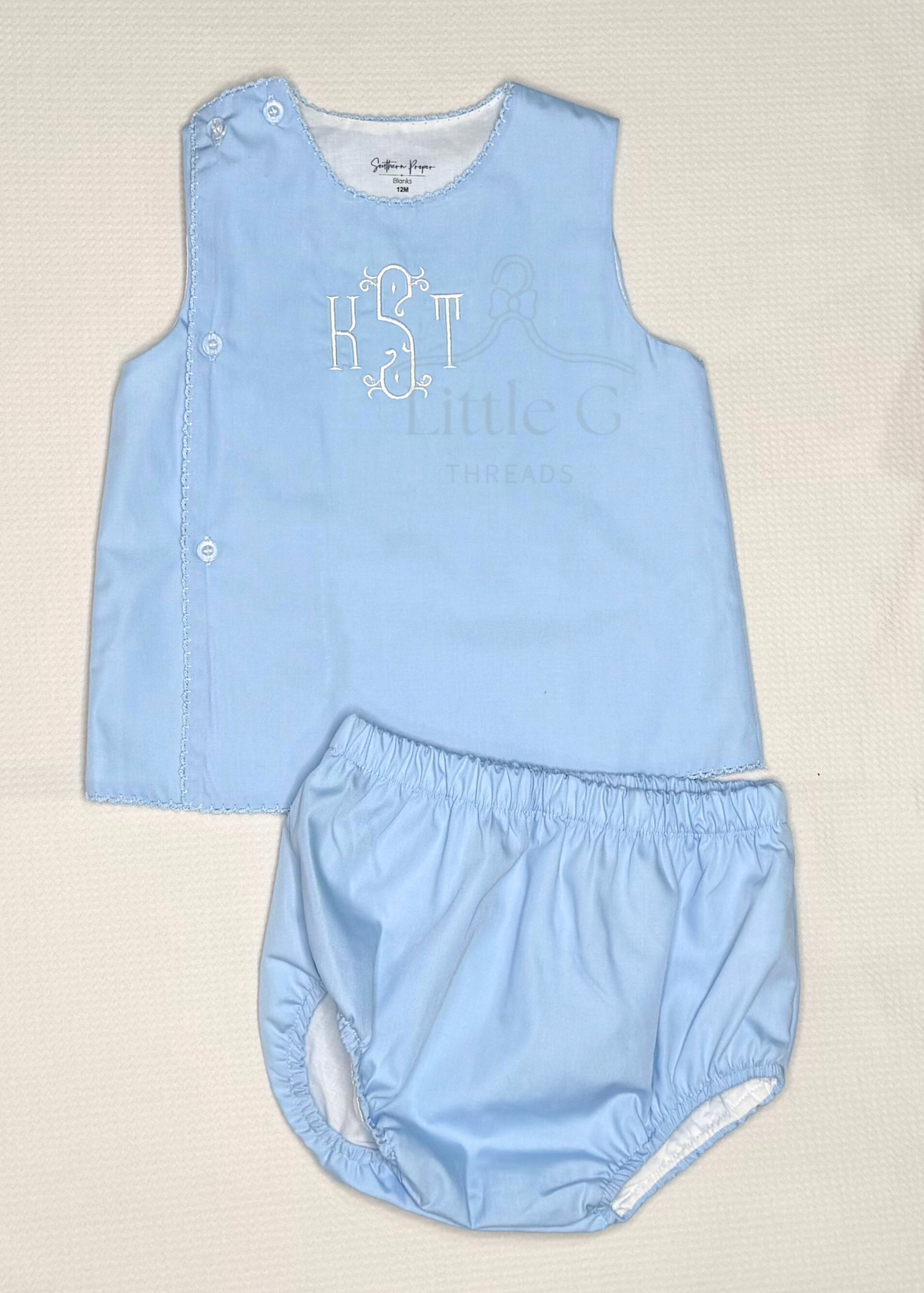 Picot Trim Diaper Set