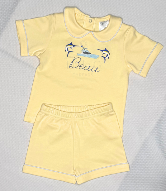 Piping Collared Short Set