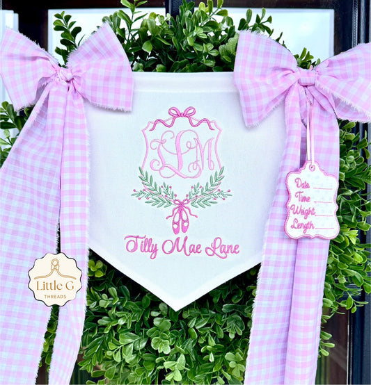 Birth Announcement Banner (Ballerina Slippers)