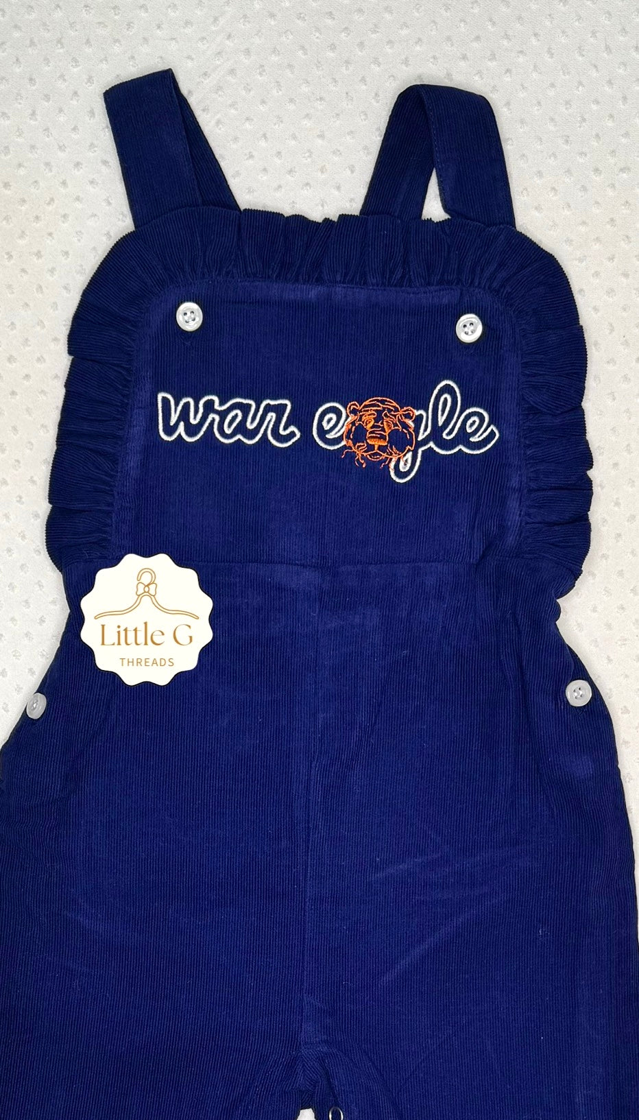 War Eagle Corduroy Girls Ruffle Longall