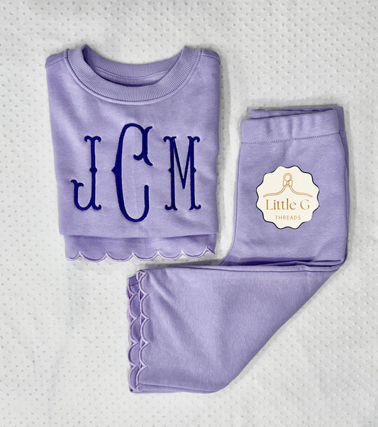 Scalloped Lounge Set Lavender