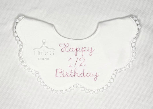 1/2 Birthday Scalloped Bib