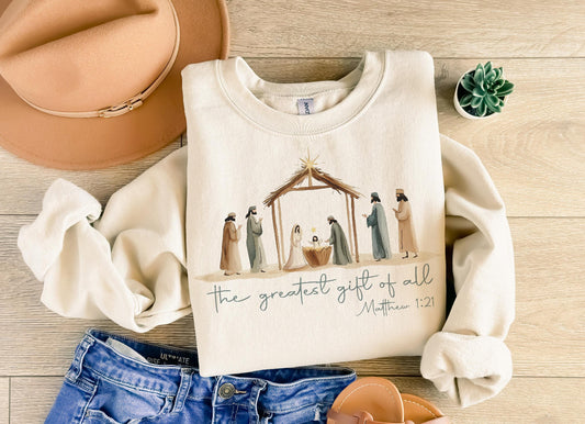 Nativity Scene Gildan Sweatshirt
