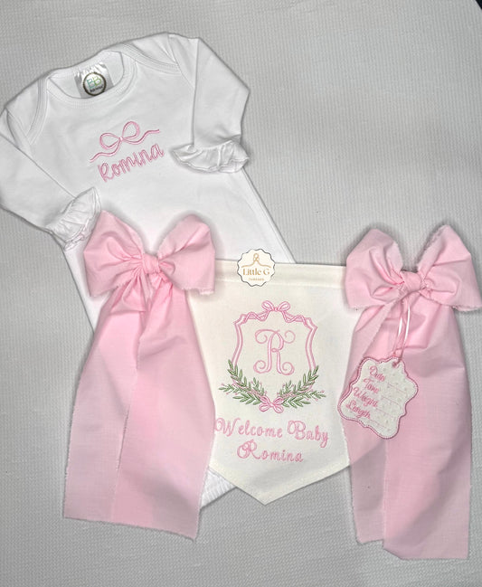 Birth Announcement Banner(welcome baby single initial)