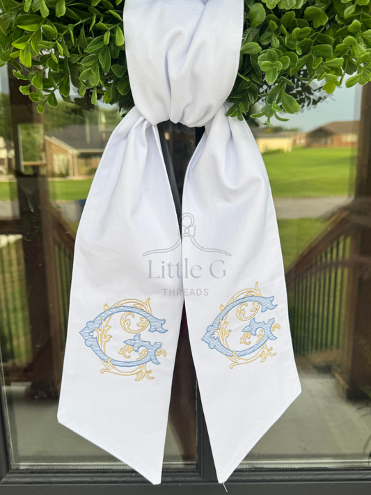 Initial Wreath Sash
