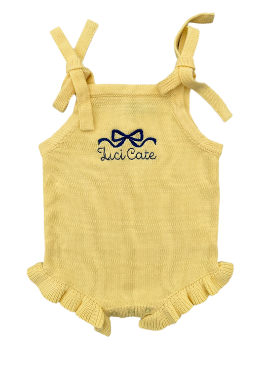 Knit Tie Sleeve Sunsuit