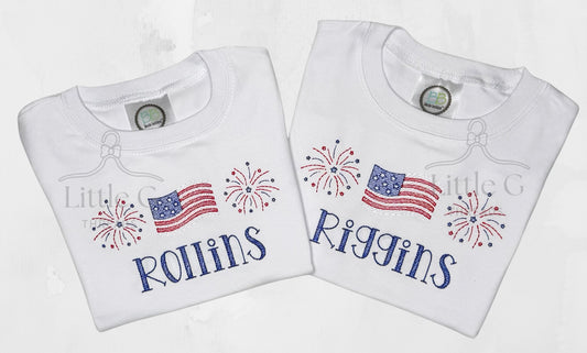 Fireworks and Flag Tee