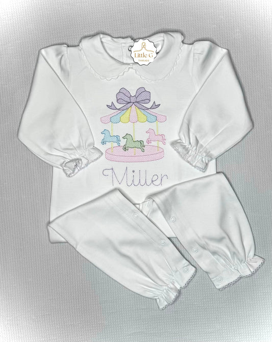 Carousel LS Peter Pan Romper