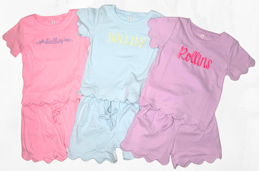 Scalloped Short Set