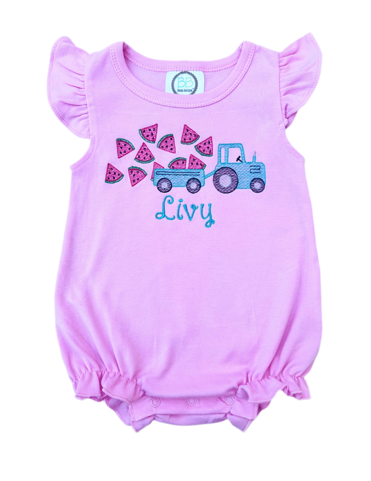 Watermelon Tractor Flutter Sleeve Bubble