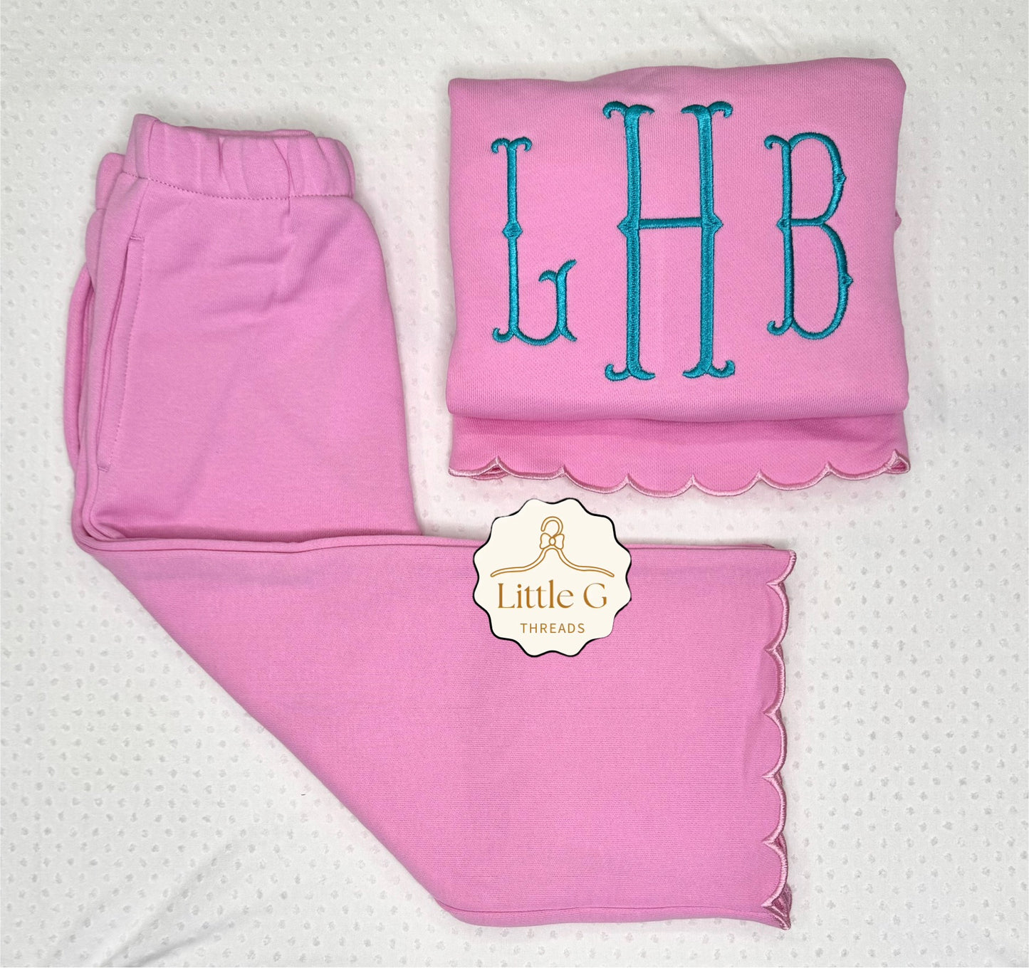 Scalloped Lounge Set Pink