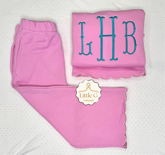 Scalloped Lounge Set Pink
