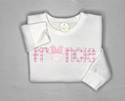 Minnie Head Name Sweatshirt