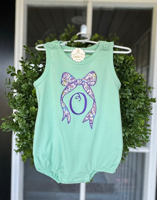Appliqué Bow Initial Bubble
