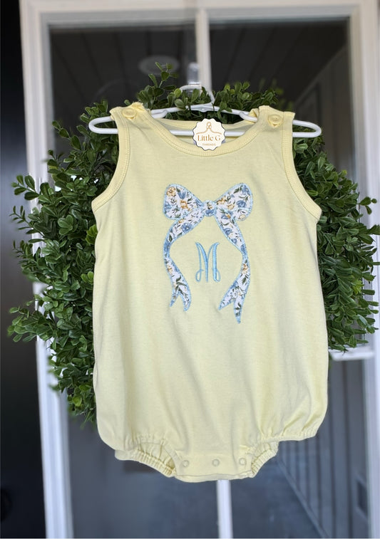 Appliqué Bow Initial Bubble