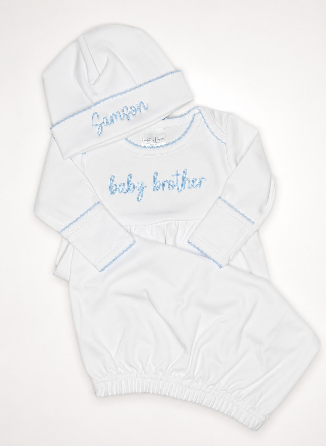 Baby Brother Gown/ Hat Set
