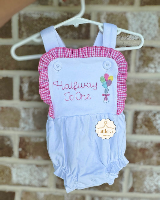 1/2 Birthday Ruffle Sunsuit